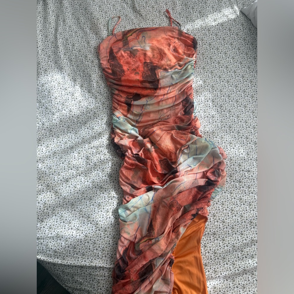 Fashion Nova Vibrant Orange Dress